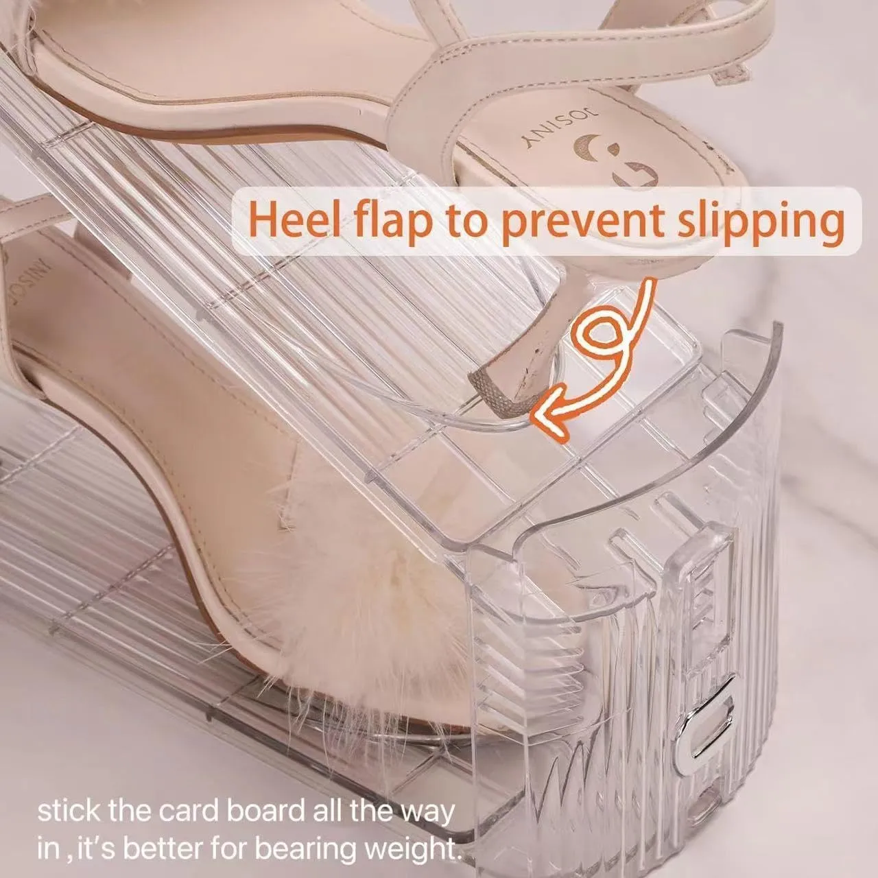 20 Pack Shoe Slots Organizer Adjustable Level Shoe Stacker Holder Storage Space Saving Sneakers Display Tray Rack for Closet (Transparent, 20 Pack)