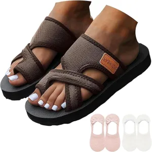 2025 New Orthopedic Sandals For Women,Breathable Mesh Slide Sandals With Arch Support,Non-Slip Comfortable Beach Sandals