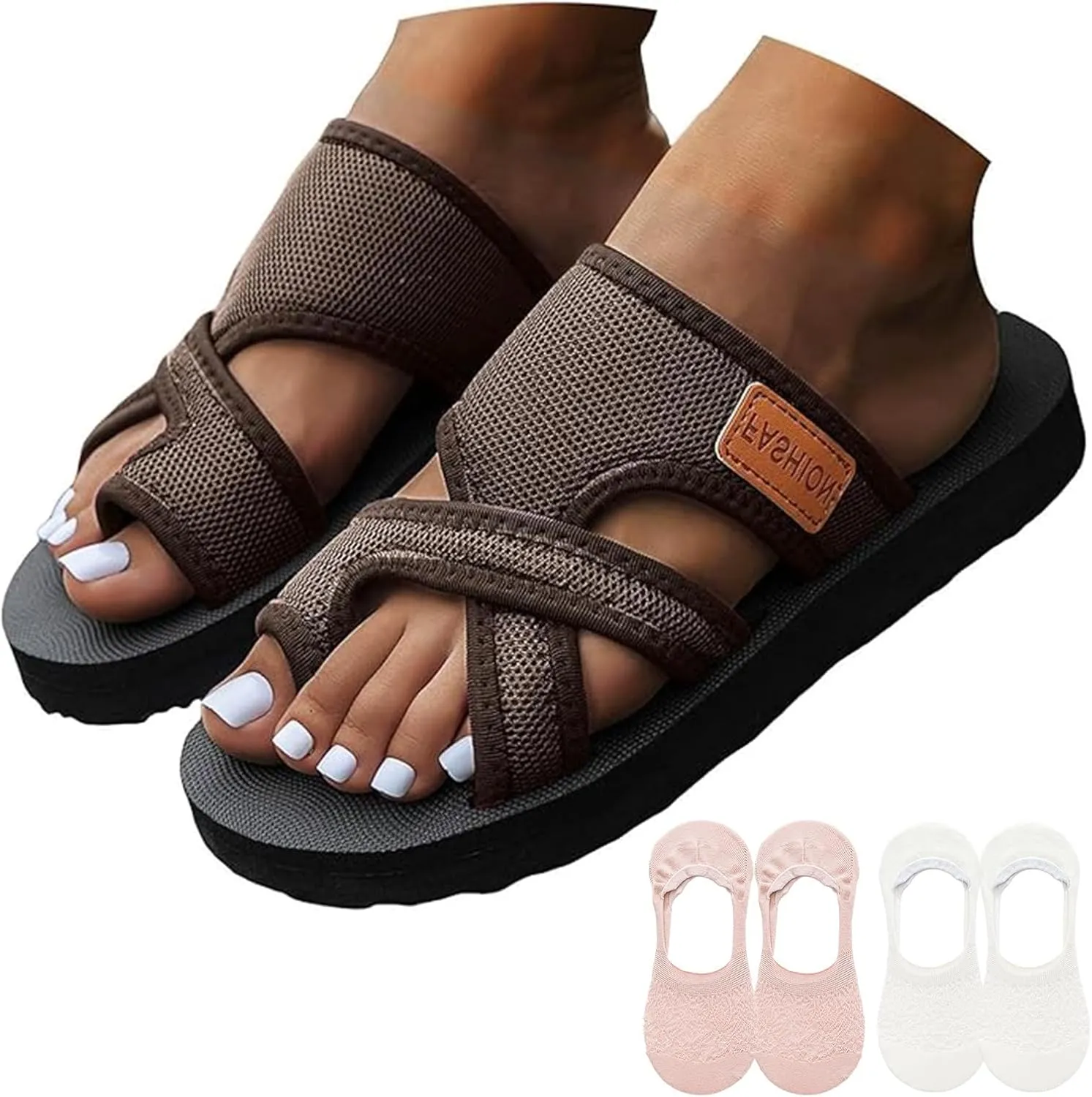 2025 New Orthopedic Sandals For Women,Breathable Mesh Slide Sandals With Arch Support,Non-Slip Comfortable Beach Sandals