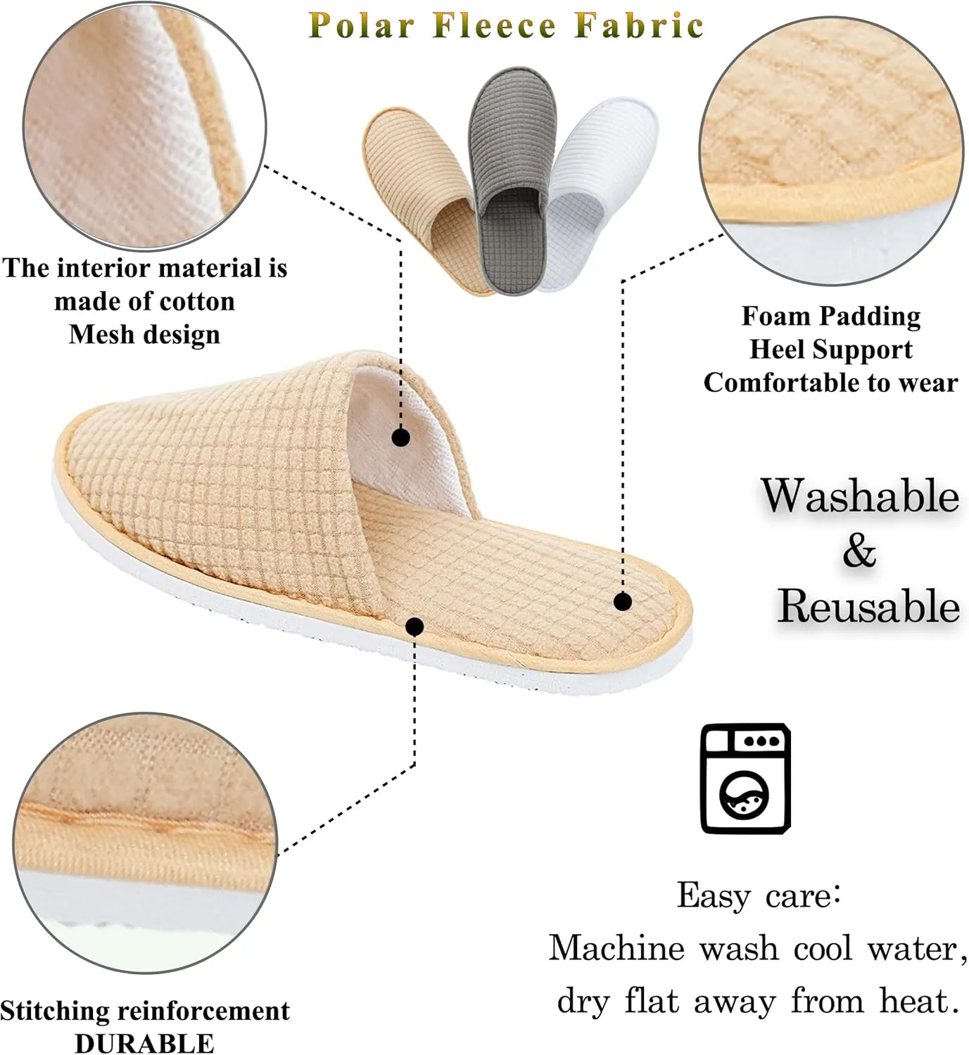 6-9 Pairs Spa Slippers, Non Slip Disposable Slippers For Guest, Washable Reusable, Which Can Be Used As Women Men, House, Indoor, Bathroom, Bedroom, Hotel, Bride Slippers