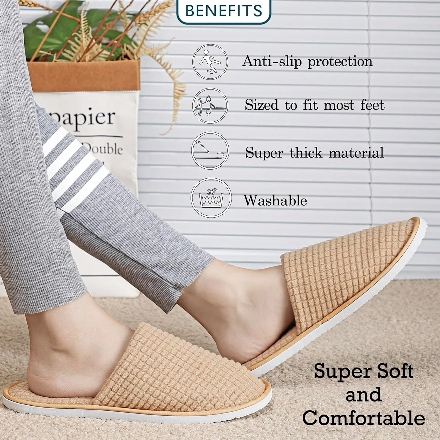 6-9 Pairs Spa Slippers, Non Slip Disposable Slippers For Guest, Washable Reusable, Which Can Be Used As Women Men, House, Indoor, Bathroom, Bedroom, Hotel, Bride Slippers