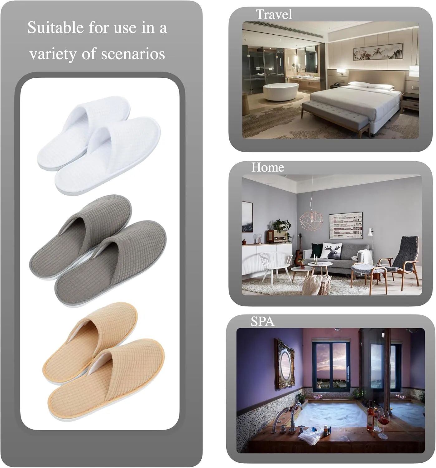 6-9 Pairs Spa Slippers, Non Slip Disposable Slippers For Guest, Washable Reusable, Which Can Be Used As Women Men, House, Indoor, Bathroom, Bedroom, Hotel, Bride Slippers