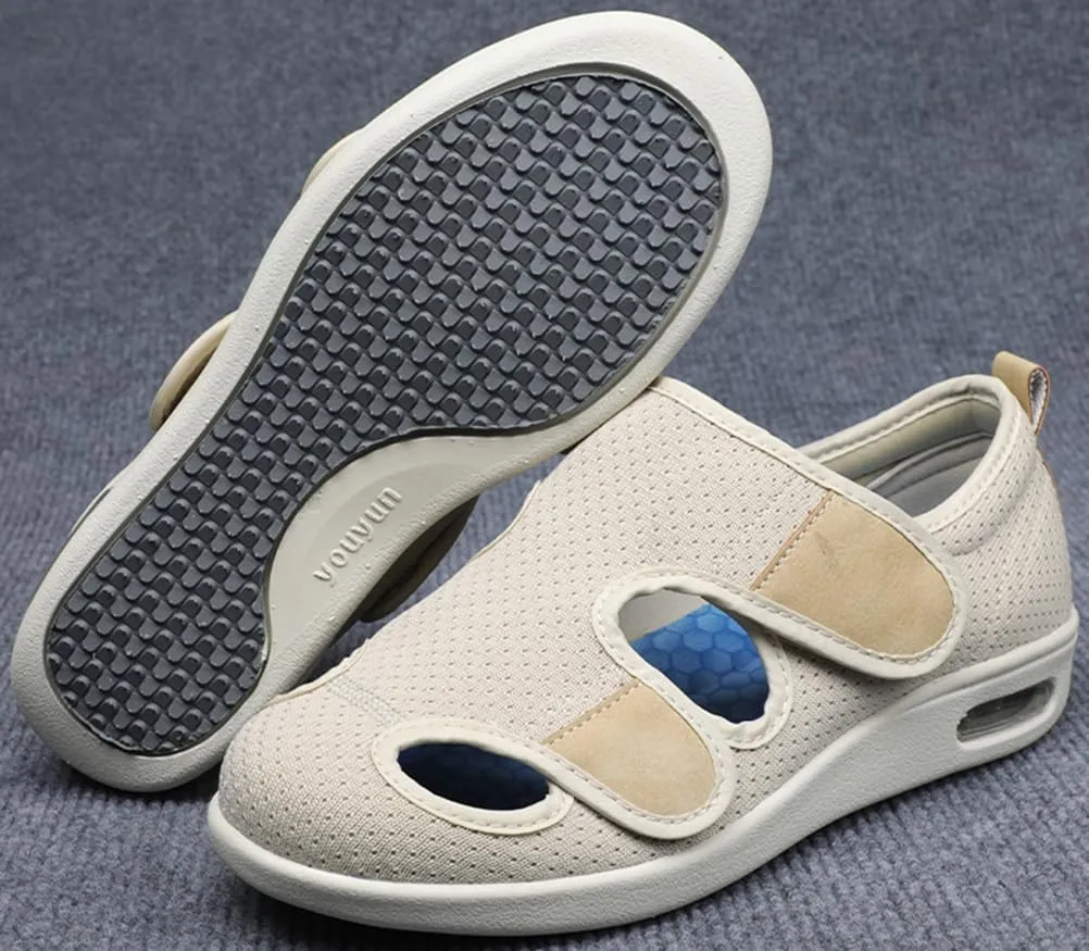 ACE SHOCK Men’s Diabetic Shoes Wide Width Elderly Summer Walking Shoes Adjustable Closure Breathable Air Cushion Sandals for Plantar Fasciitis Bunions Swollen Feet