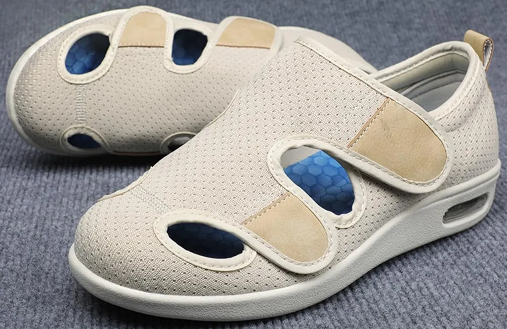 ACE SHOCK Men’s Diabetic Shoes Wide Width Elderly Summer Walking Shoes Adjustable Closure Breathable Air Cushion Sandals for Plantar Fasciitis Bunions Swollen Feet