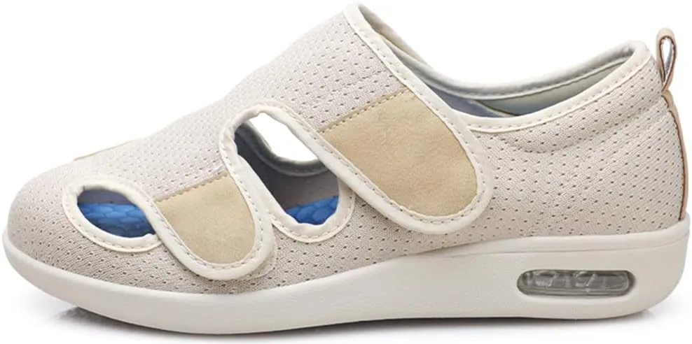ACE SHOCK Men’s Diabetic Shoes Wide Width Elderly Summer Walking Shoes Adjustable Closure Breathable Air Cushion Sandals for Plantar Fasciitis Bunions Swollen Feet