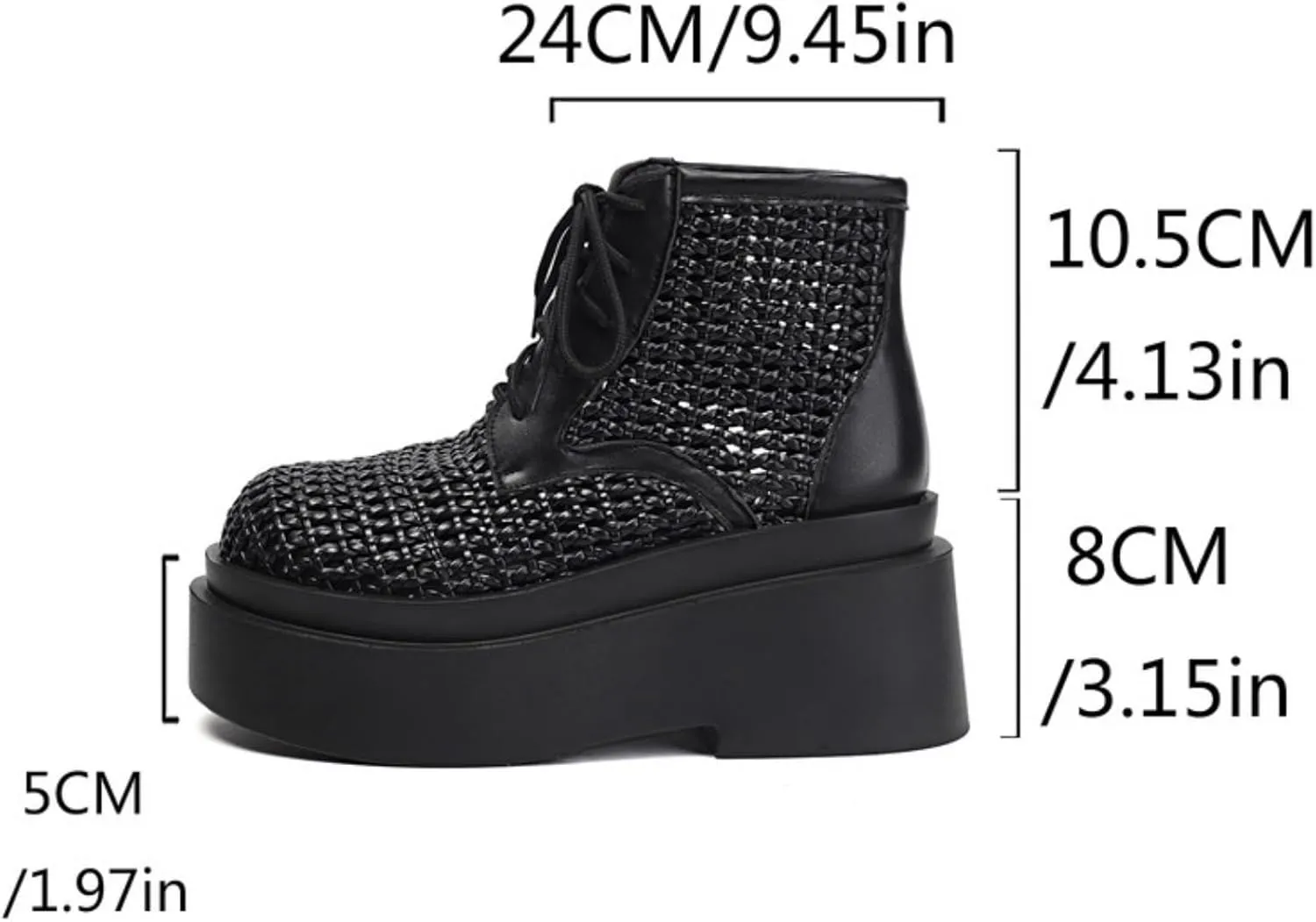 Aflngle Women's Fashion Mesh Platform High Heel Lace Up Round Toe Sandals Shoes Comfortable Chunky Block Heels Thick Sole Summer Breathable Sandal Boots