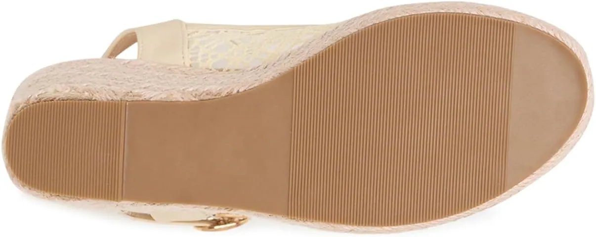 Alexis Leroy Wedge Heel Cut-Out Vamp Peep Toe Slingback Women's Sandals