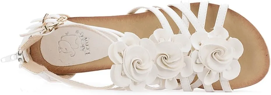 Alexis Leroy Women's Summer T-Straps Buckle Design Fashion Wedge Heel Sandals