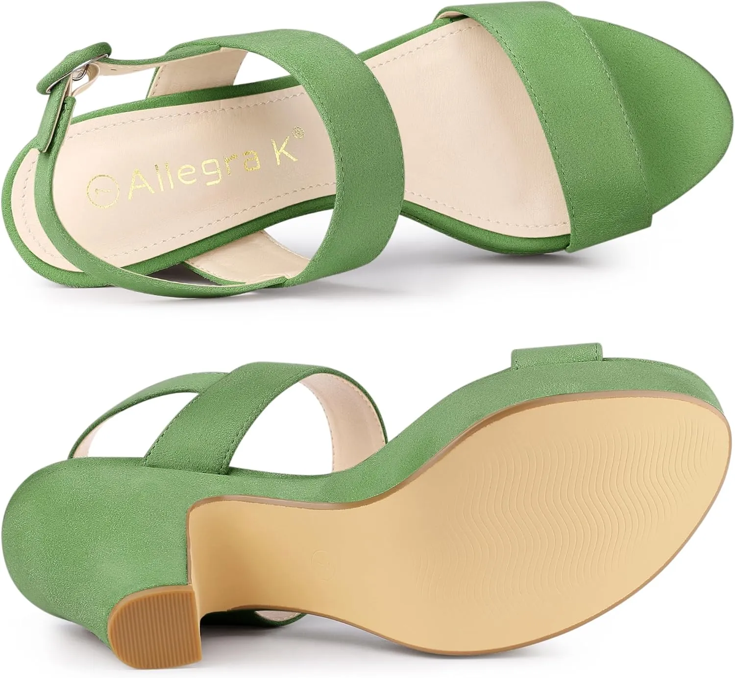 Allegra K Women's Slingback Platform Heels Chunky High Heel Sandals