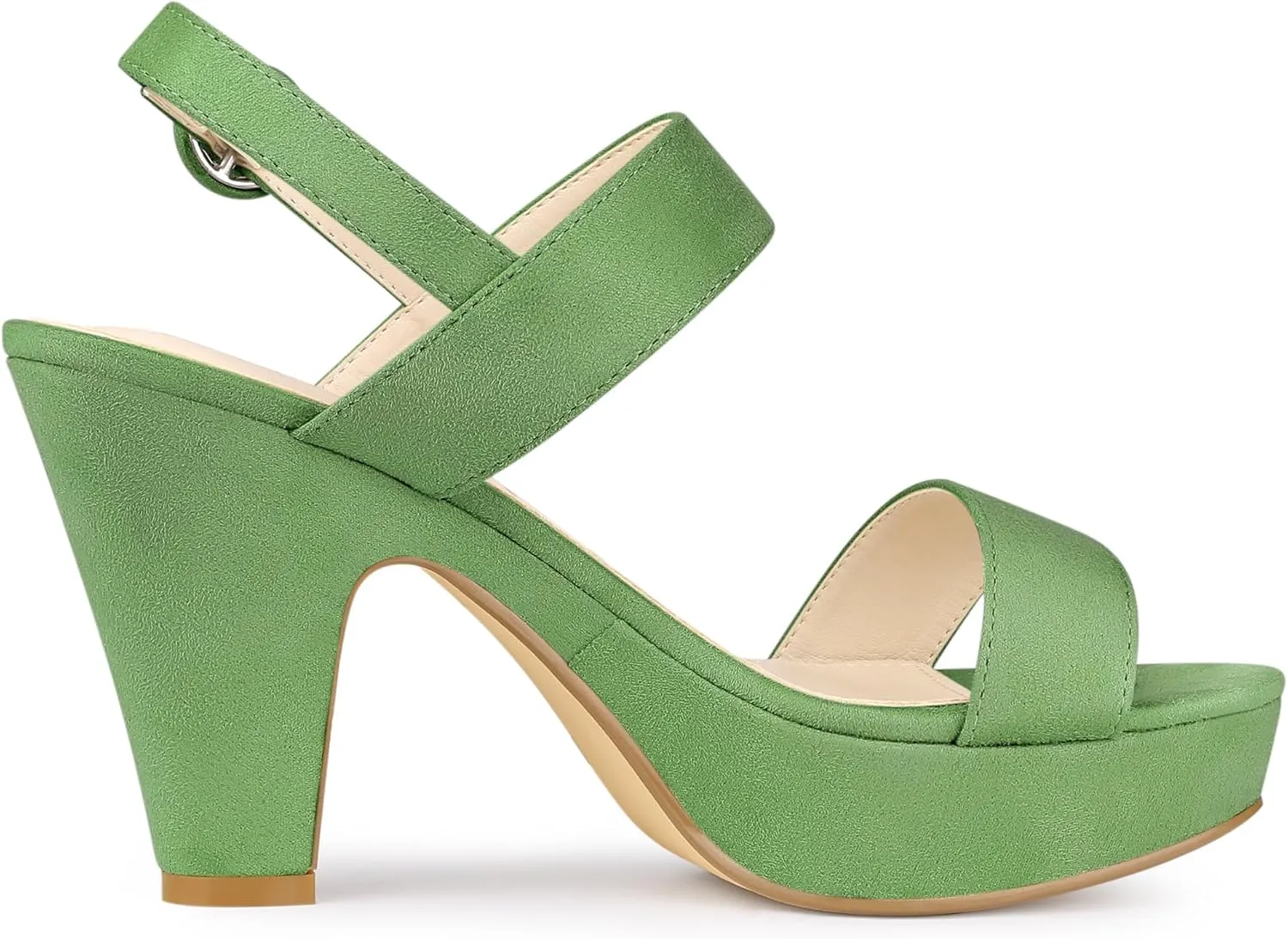 Allegra K Women's Slingback Platform Heels Chunky High Heel Sandals