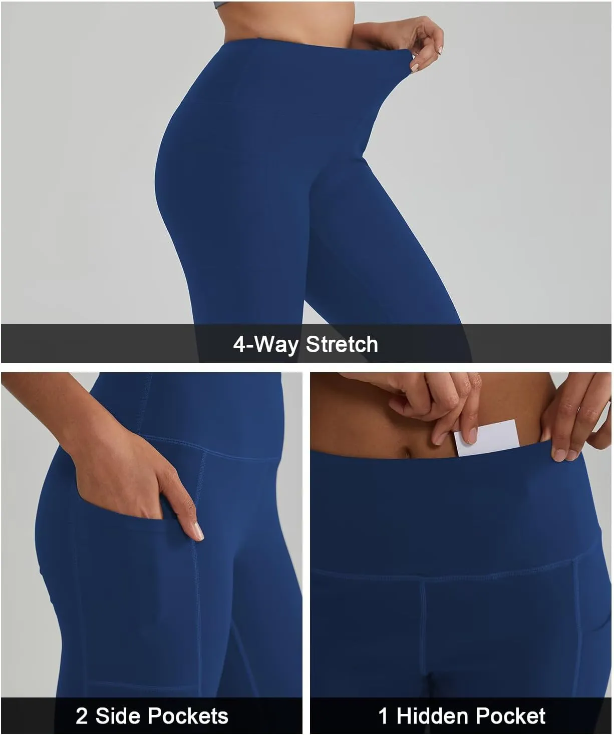 ALONG FIT High Waisted Leggings for Women with 3 Pockets, Tummy Control Yoga Pants for Workout Yoga Casual