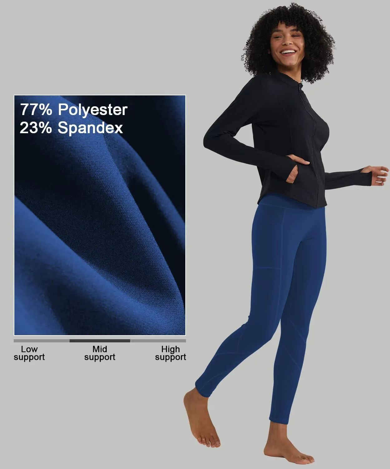 ALONG FIT High Waisted Leggings for Women with 3 Pockets, Tummy Control Yoga Pants for Workout Yoga Casual