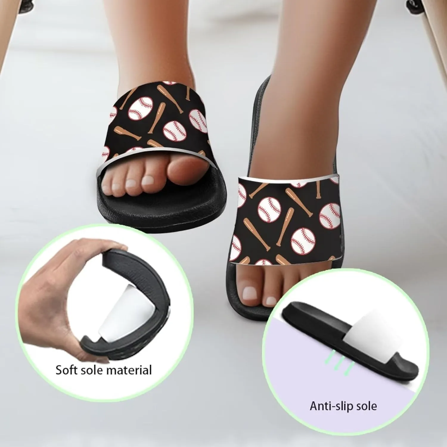 Anti-Slip Indoor Home Slippers for Girls and Boys, Kids Summer Shoes Size 11 Little Kid- Size 3 Big Kid