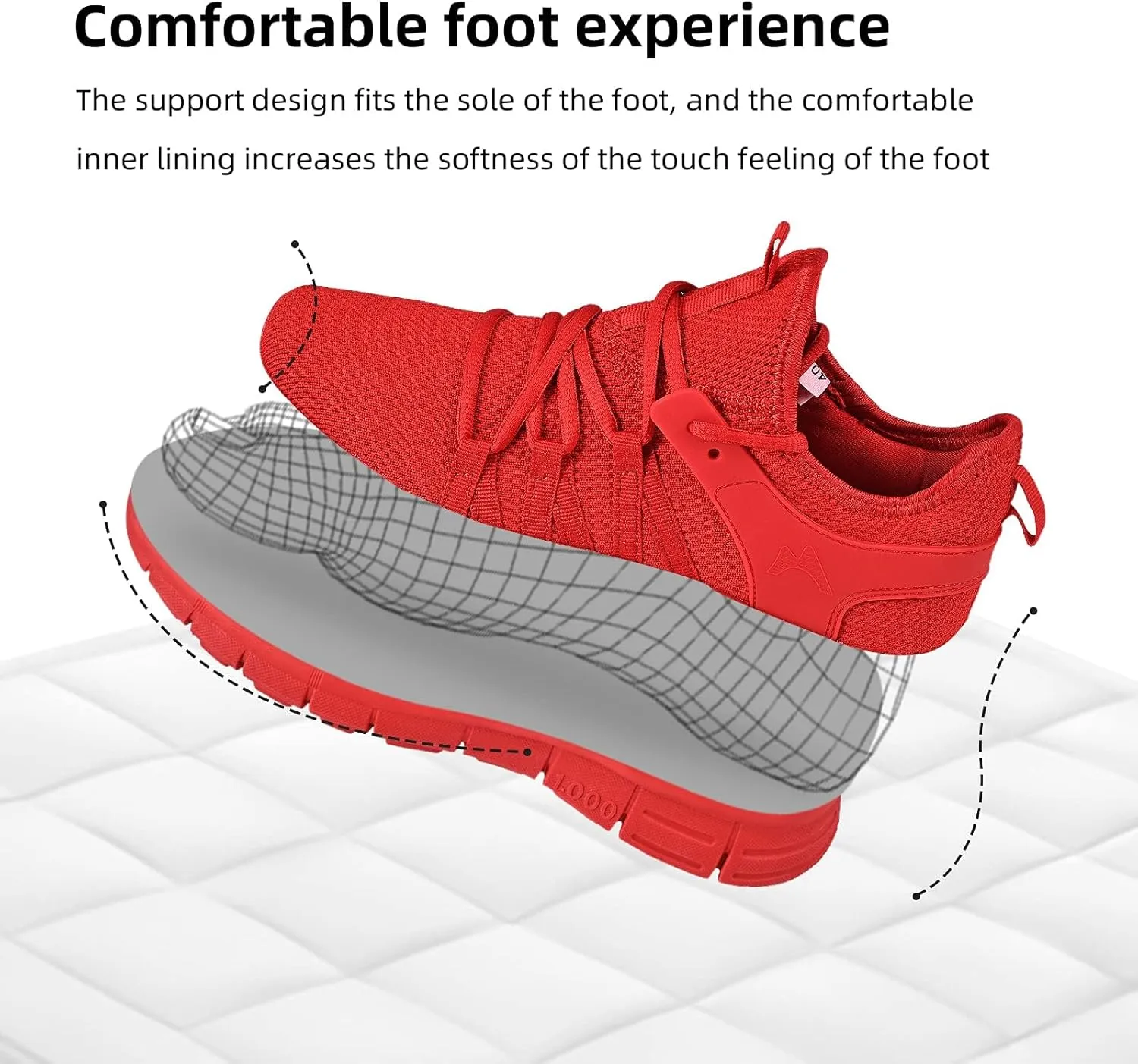 AOE Womens Fashion Walking Running Shoes Ultra Lightweight Breathable Mesh Tennis Shoes Non Slip Athletic Workout Gym Sneakers