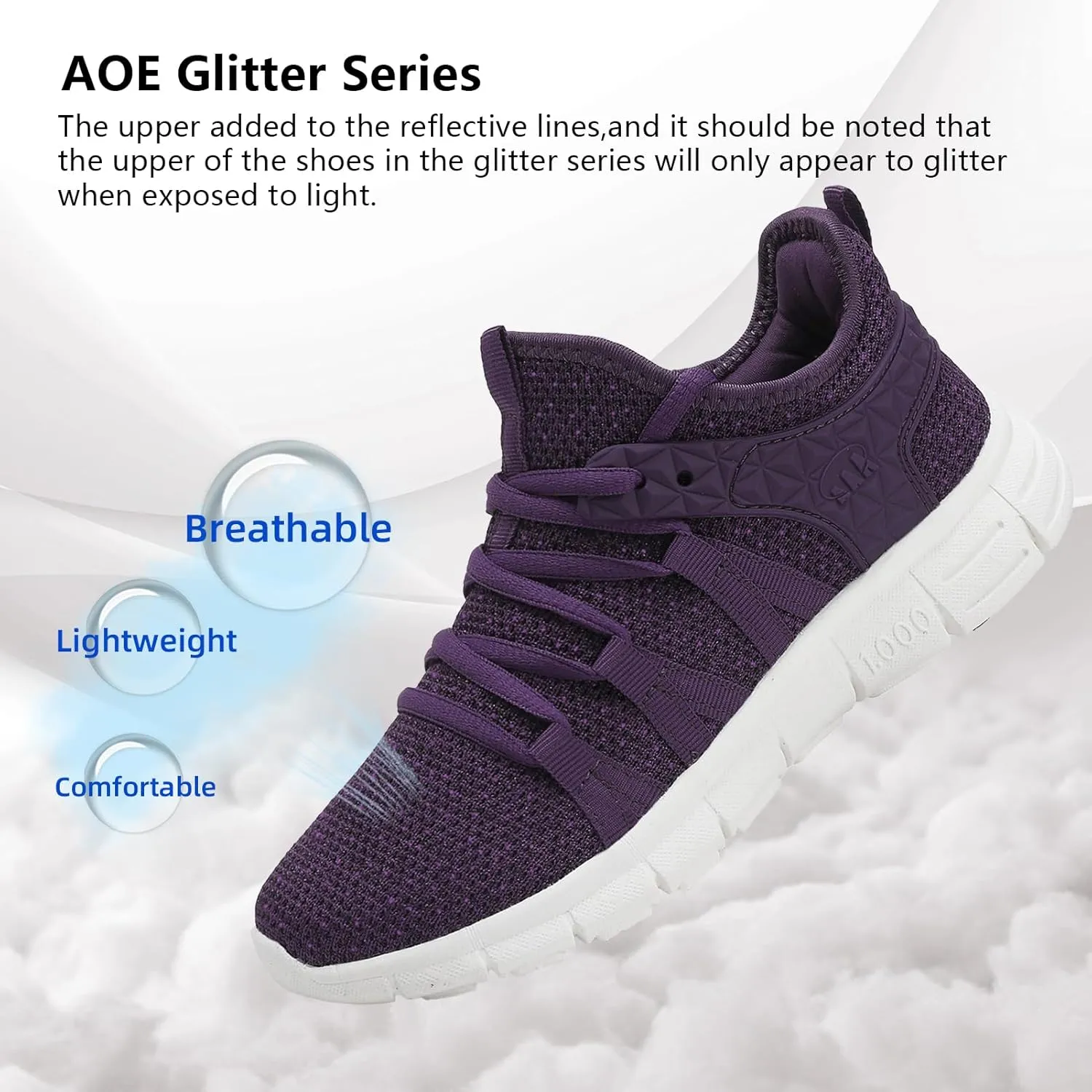 AOE Womens Fashion Walking Running Shoes Ultra Lightweight Breathable Mesh Tennis Shoes Non Slip Athletic Workout Gym Sneakers