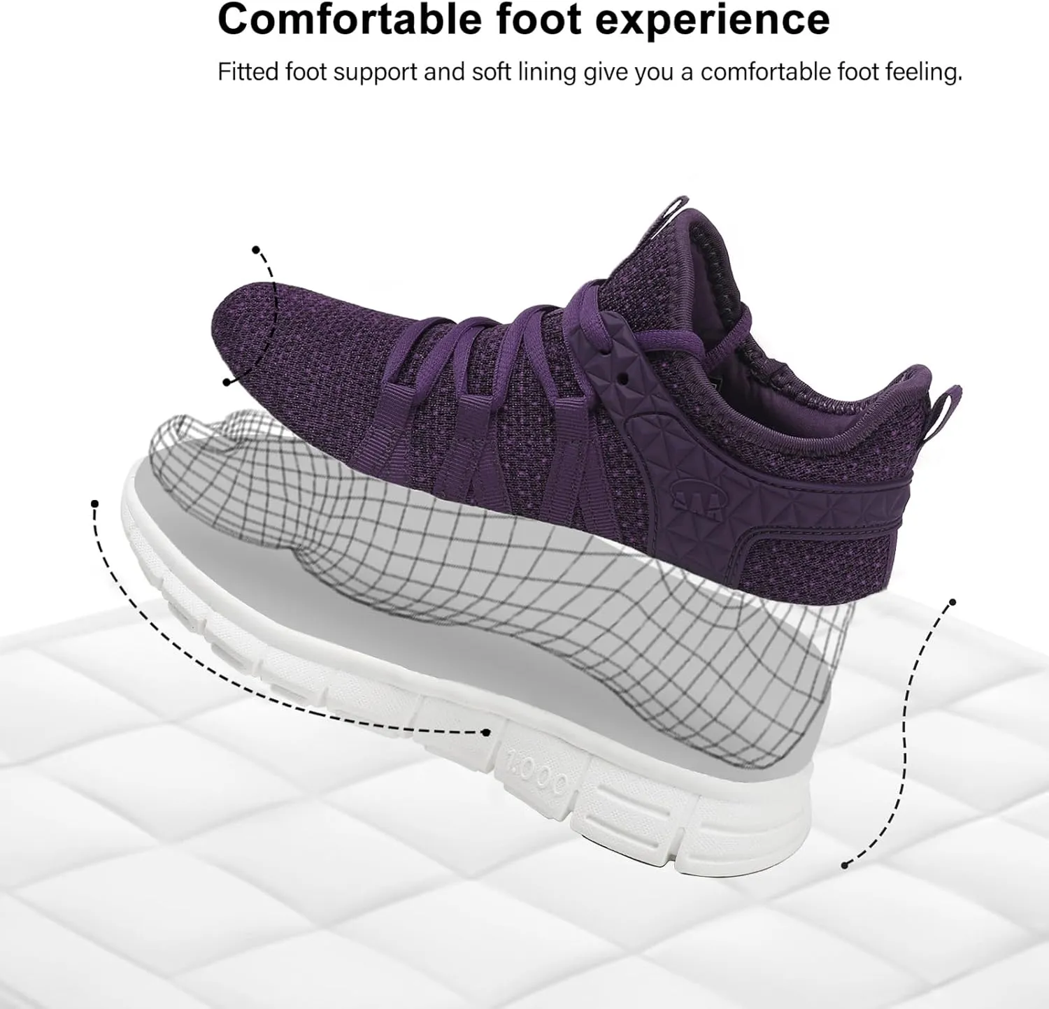 AOE Womens Fashion Walking Running Shoes Ultra Lightweight Breathable Mesh Tennis Shoes Non Slip Athletic Workout Gym Sneakers