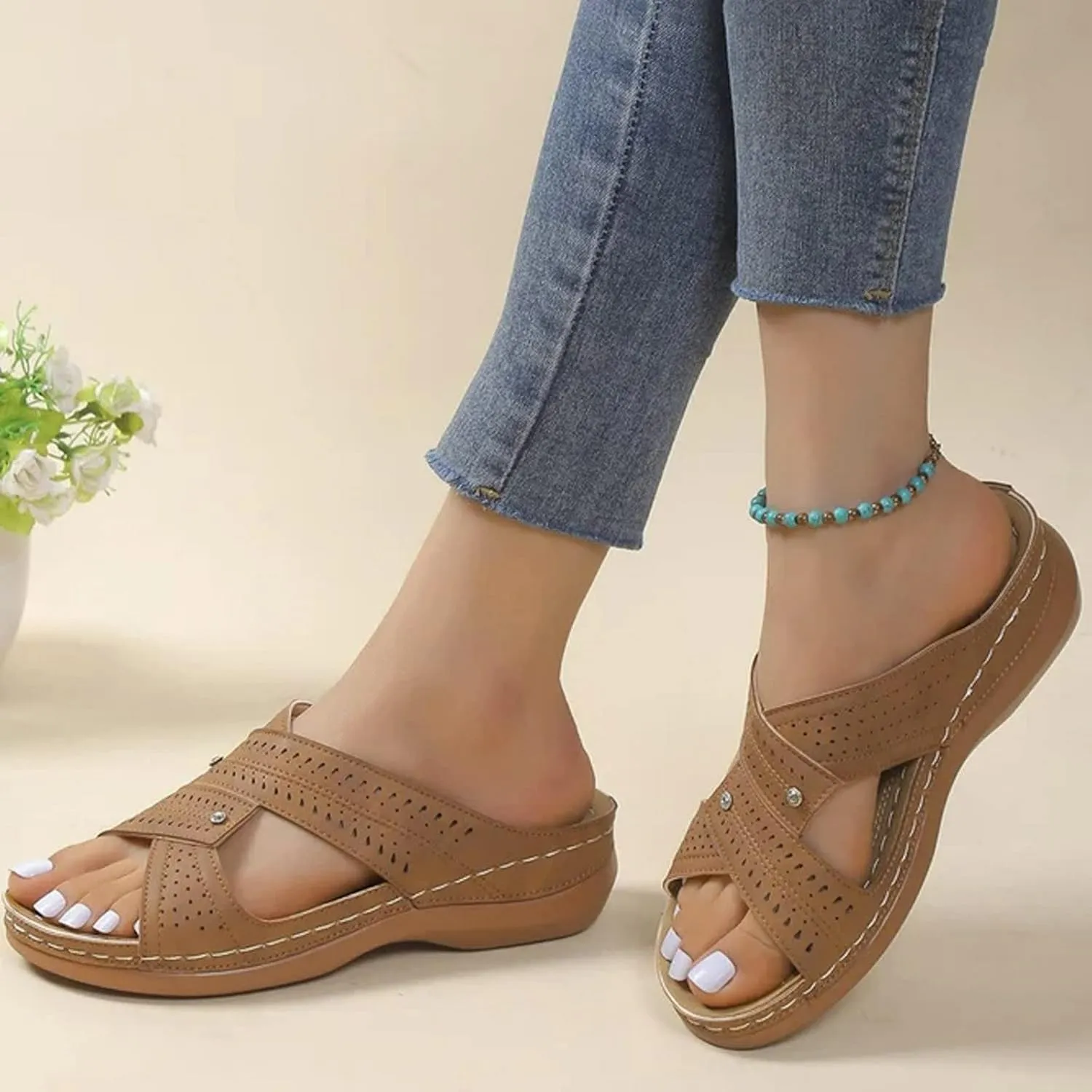 Arch Support Flats for Women Dressy Orthopedic Dress Shoes Women White Low Heel Sandals for Women Dressy Comfortable Black Cute Sandals Brown Sandals Women Womens Sandal Heels
