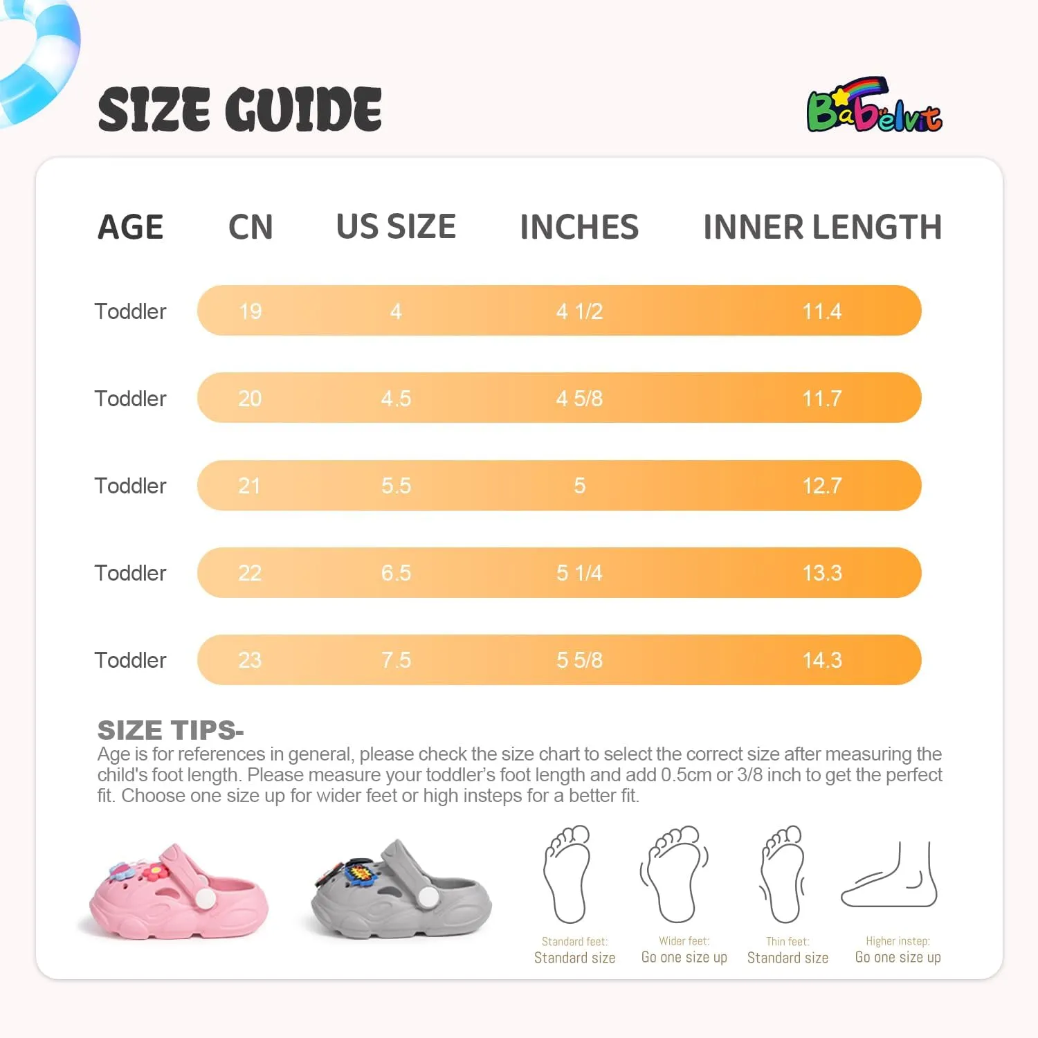 Babelvit Toddler Boys Girls Garden Clogs Infant Cute Slip On Slides Water Shoes Baby Lightweight Breathable Summer Beach Pool Outdoor Sandals Comfort Clogs Slippers