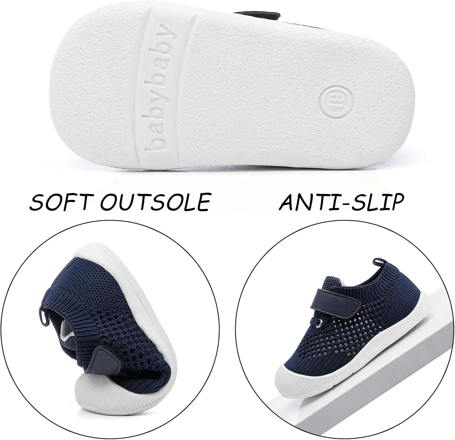 Baby Boys & Girls First Walking Shoes - Non-Slip, Breathable Infant Sneakers for 6-18 Months
