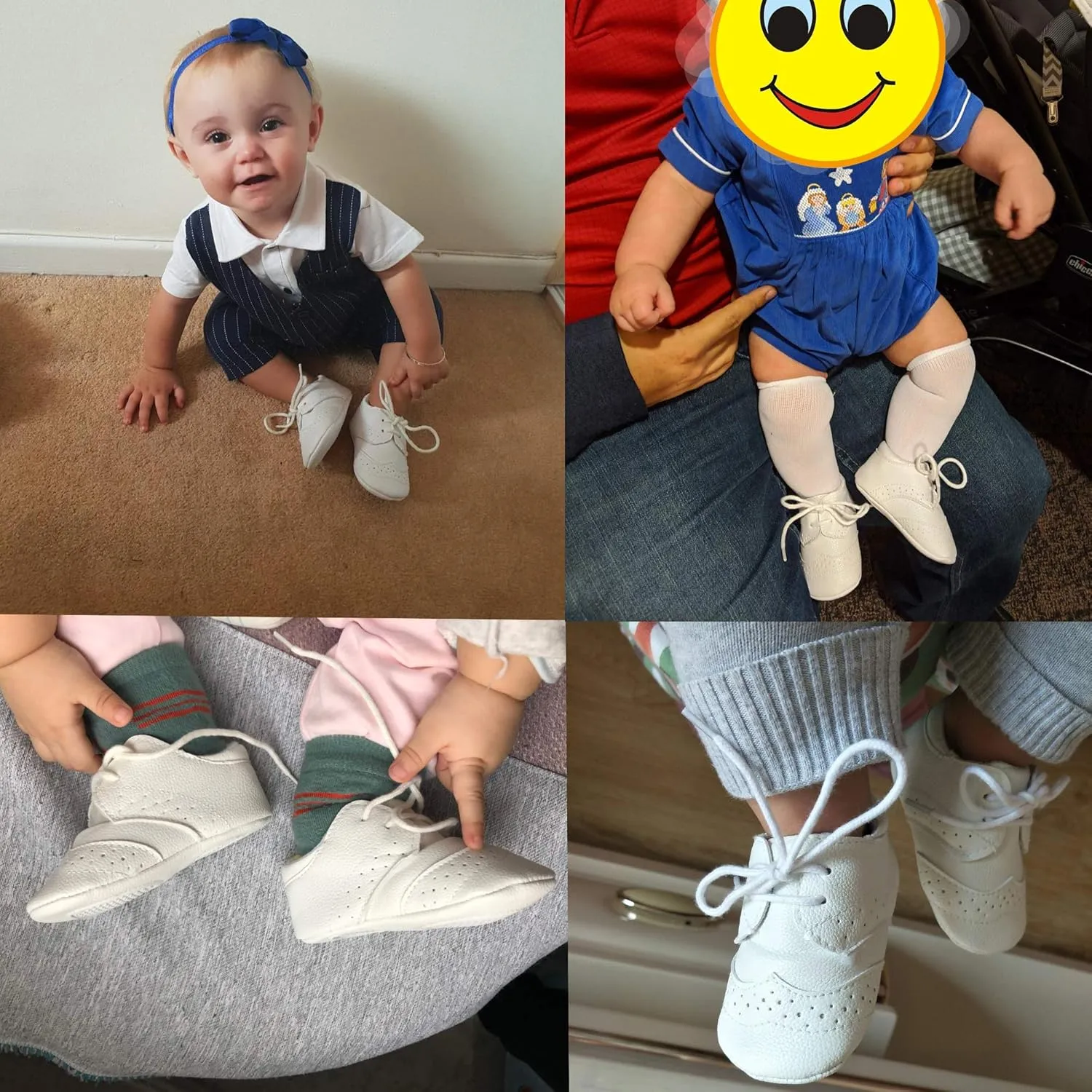 Baby Boys Girls Shoes ​Soft Sole Non-Slip PU Leather Baptism Christening Shoes Infant First Walker Shoes Toddler Crib Shoes Newborn Loafers Flats Shoes