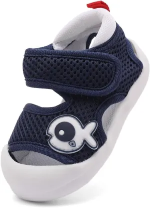 Baby Summer Sandals Breathable Mesh Rubber Sole Non-Slip Outdoor Shoes for Boys and Girls 9-30 Months