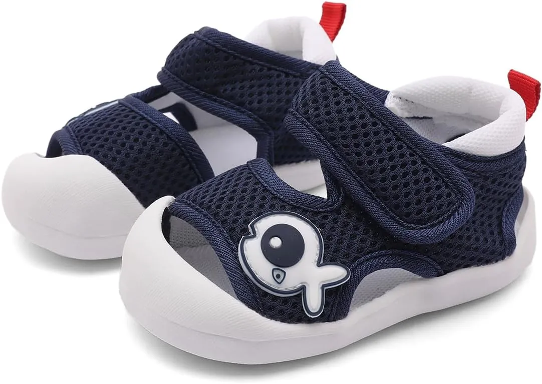 Baby Summer Sandals Breathable Mesh Rubber Sole Non-Slip Outdoor Shoes for Boys and Girls 9-30 Months