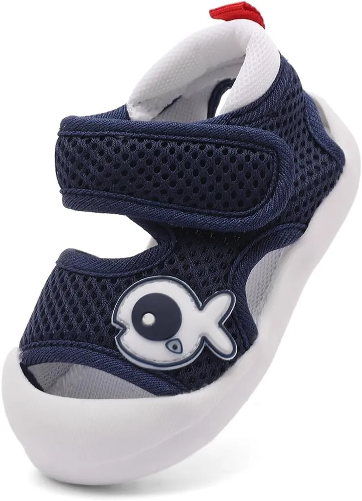 Baby Summer Sandals Breathable Mesh Rubber Sole Non-Slip Outdoor Shoes for Boys and Girls 9-30 Months