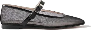 Beauty Cry Mary Janes Ballet Flats for Women Mesh Clear Tulle Ballerina Flat Shoes