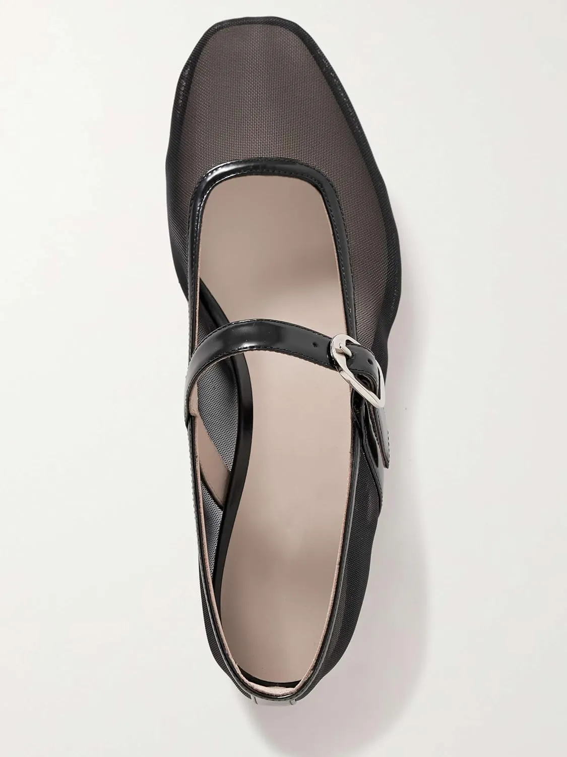 Beauty Cry Mary Janes Ballet Flats for Women Mesh Clear Tulle Ballerina Flat Shoes