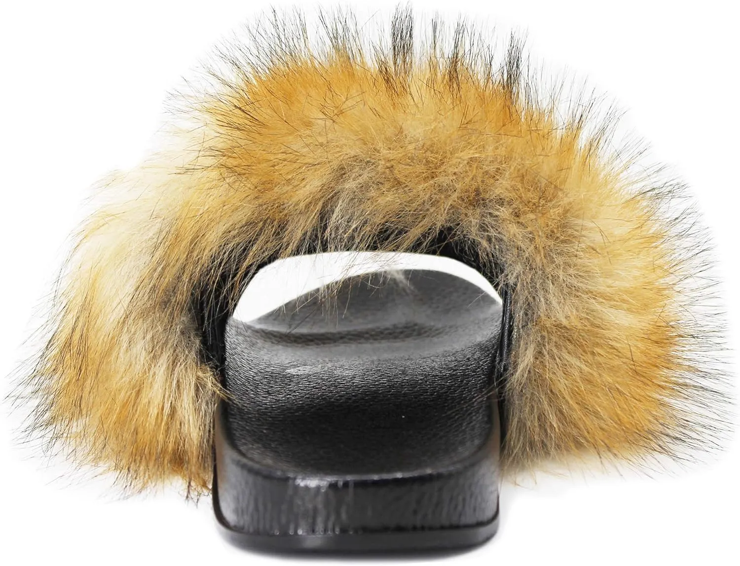 Big Faux Fur Slides, Furry Slippers for Women Fuzzy Fluffy Sandals Shoes