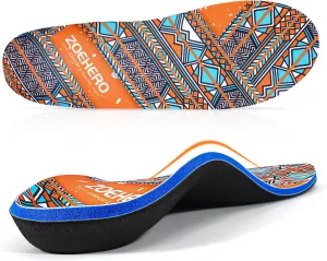 Bohemian Orthotic Insoles for Plantar Fasciitis Relief, Arch Support Shoe Inserts for Men & Women, Flat Feet & Foot Pain Relief, Ideal for Work Boots, Sports & All-Day Standing