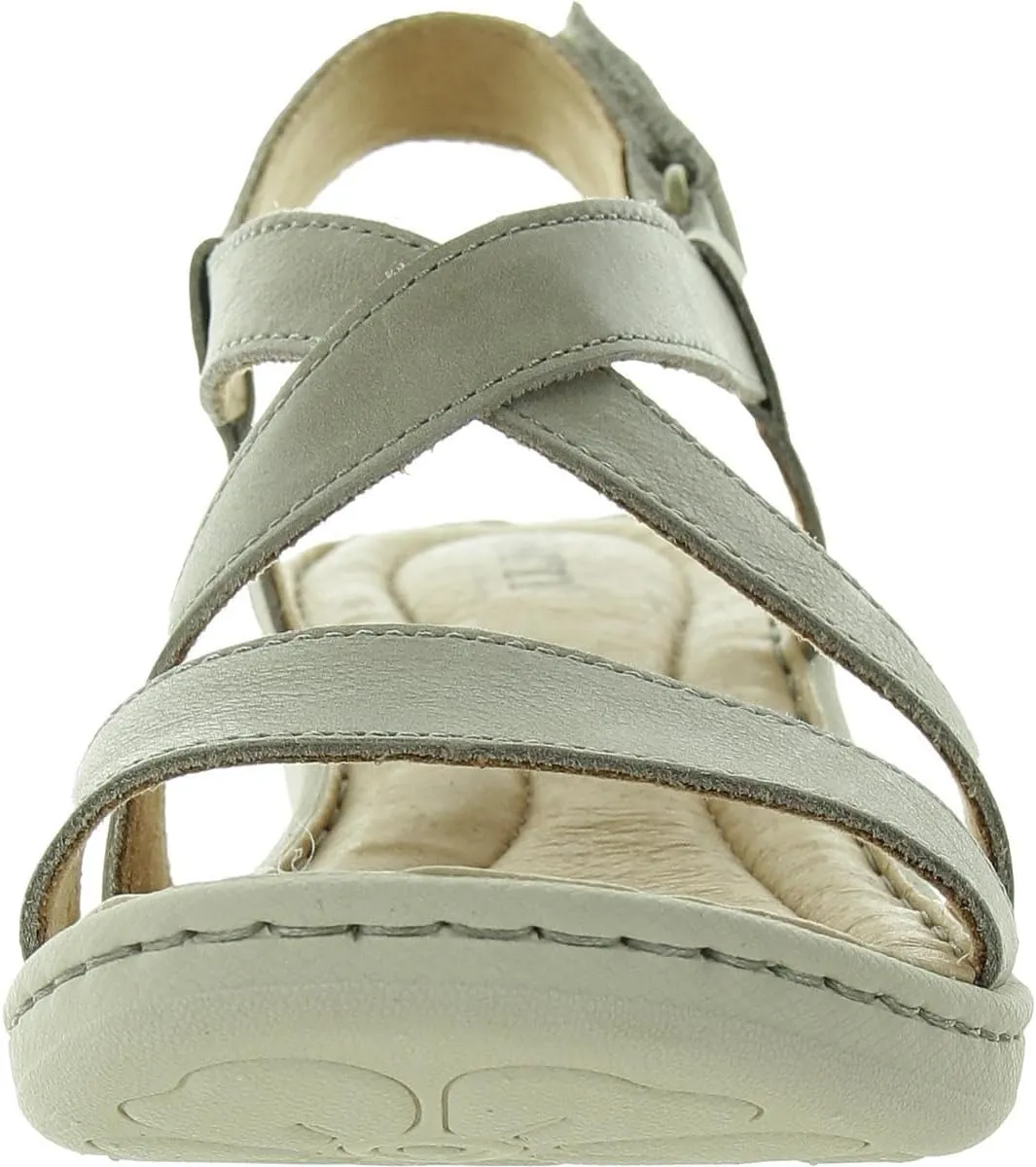 BORN Womens Criss-Cross Leather Wedge Sandals