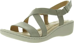 BORN Womens Criss-Cross Leather Wedge Sandals