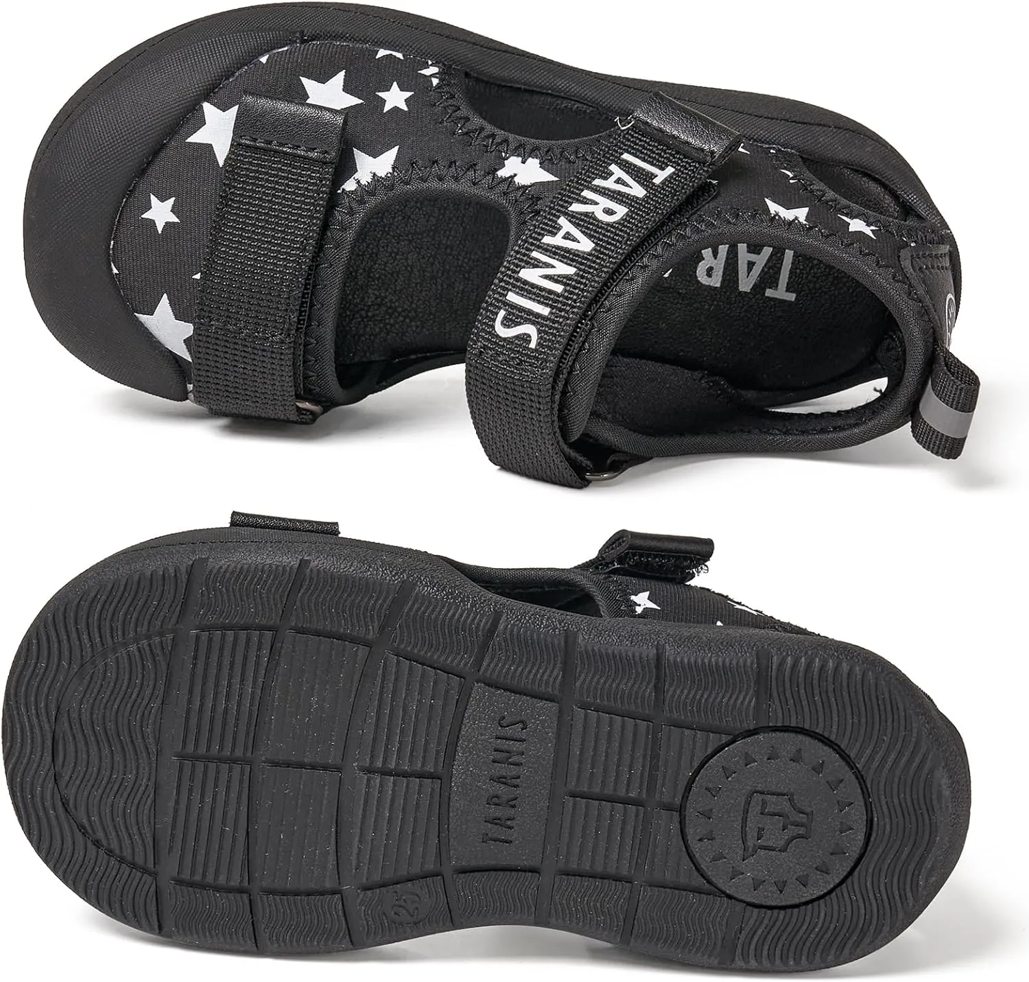 Boy and Girl Toddler Summer Sandals Lightweight Summer Sandals Closed-Toe Stars Shoes with Hook and Loop