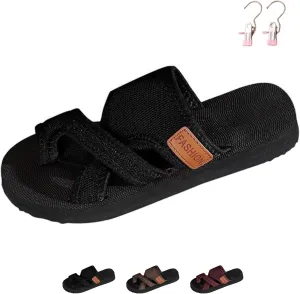 Breathable Mesh Slide Sandals For Women, Women's Hollow Mesh Slide Sandals With Toe Loop Slippers