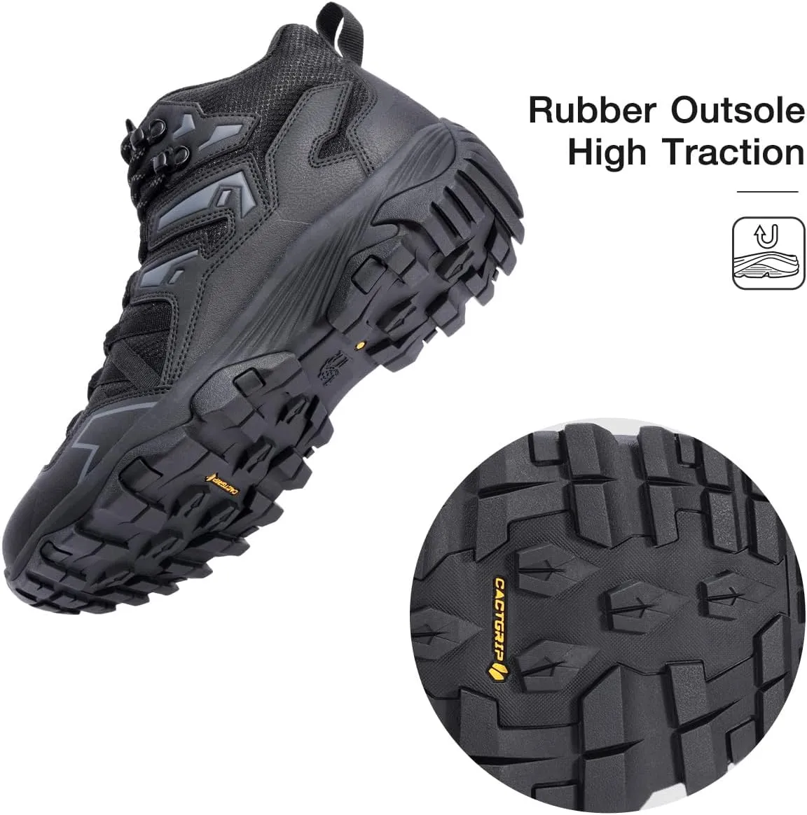 CAMEL CROWN Hiking Shoes Men Waterproof Ankle High Hiking Boots Breathable Lightweight for Backpacking Trekking Trails Outdoor