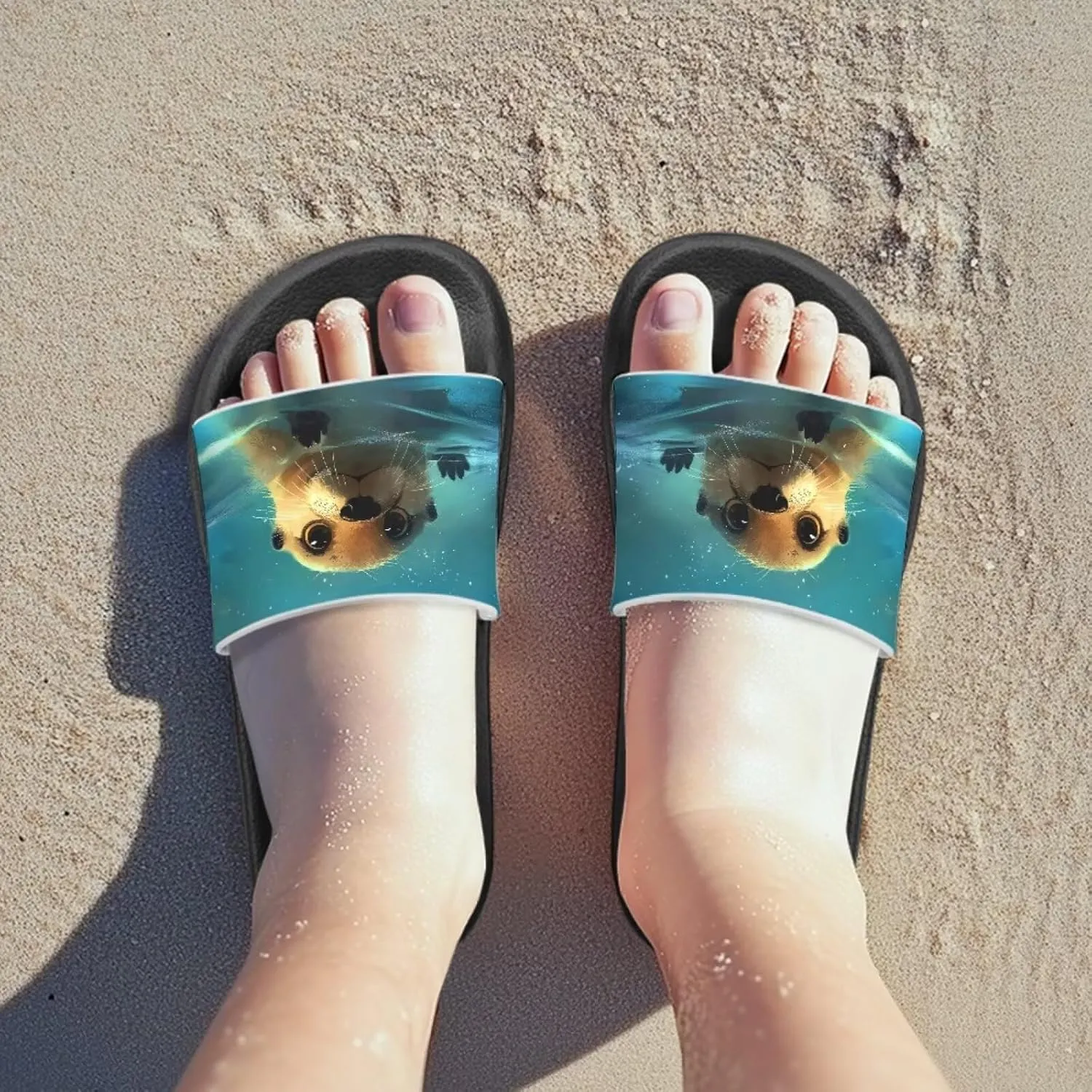 Capybara Slippers Slip On Kids Slide Sandals Breathable Non Slip Summer Holiday Water Sandals Bathroom Shower