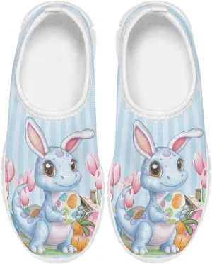 Casual Mesh Laceless Shoes Girls Boys Slip On Shoes-White Sole