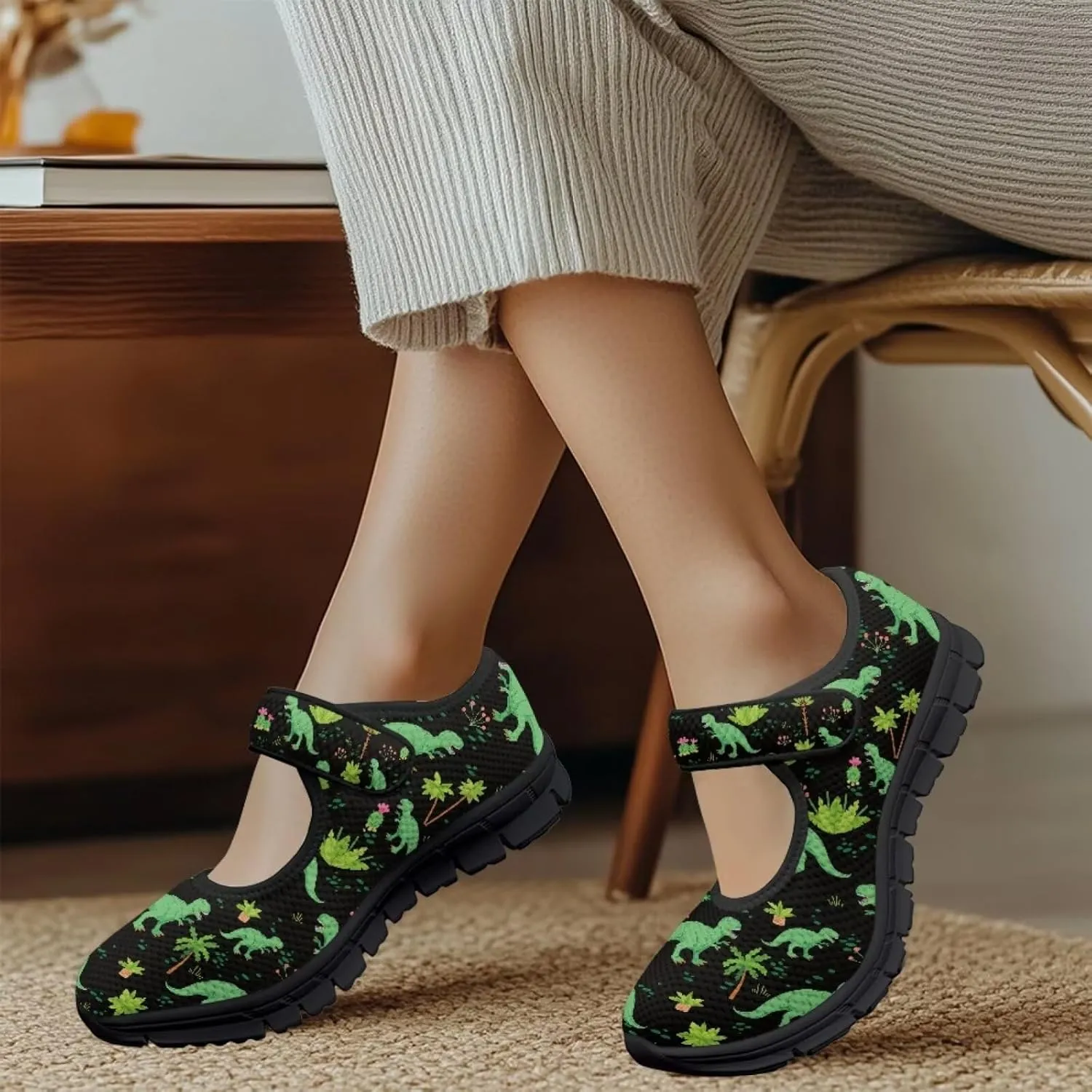 chaqlin Mary Jane Shoes Women Wide Comfortable Athletic Sneakers Casual Business Travel Tennis Shoe Flat Heels Low Cut Sneaker