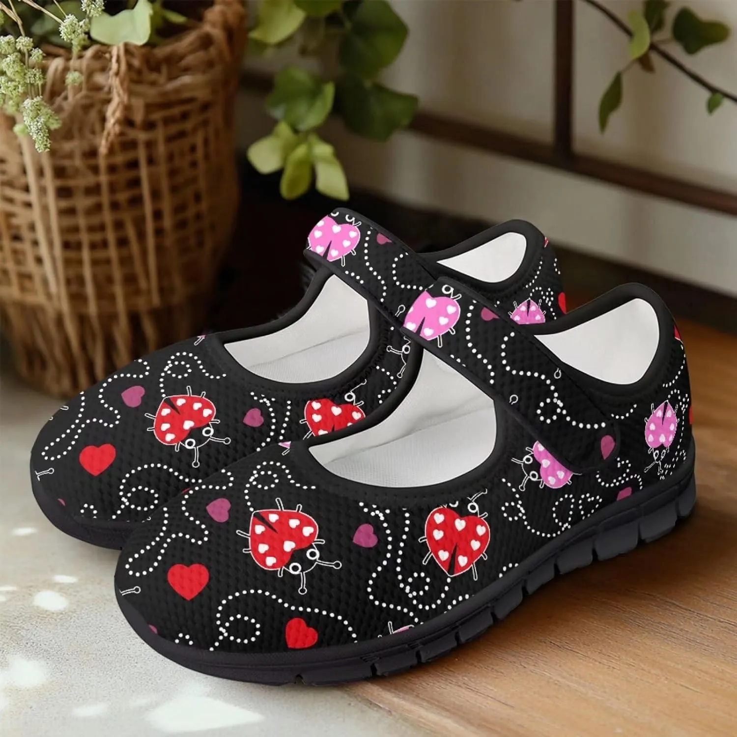 chaqlin Women Flat Shoes Non Slip Sneakers Mary Jane Comfortable Mesh Walking Tennis Shoe Wide Toe Zero Drop Athletic Strap Sneaker