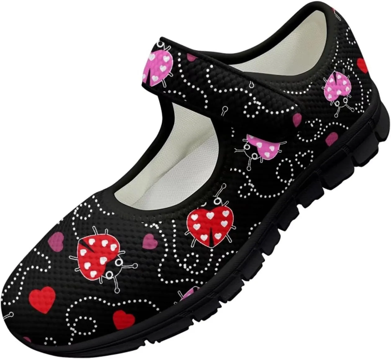 chaqlin Women Flat Shoes Non Slip Sneakers Mary Jane Comfortable Mesh Walking Tennis Shoe Wide Toe Zero Drop Athletic Strap Sneaker