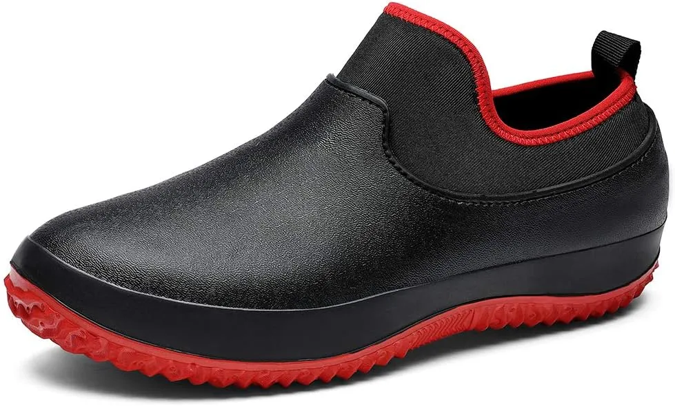 Chef Shoes Kitchen Work Shoes Nurse Shoes Anti-Slip Rain Shoes Outdoor Couple Shoes Waterproof Shoes Mens Gardening Waterproof Rain Boots for People Working in Slippery Working Environments