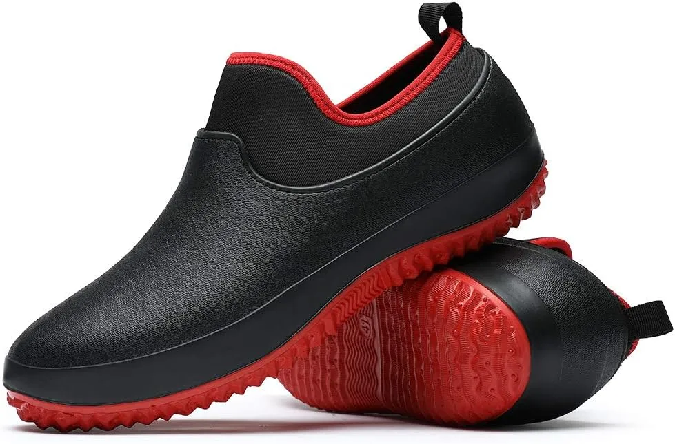 Chef Shoes Kitchen Work Shoes Nurse Shoes Anti-Slip Rain Shoes Outdoor Couple Shoes Waterproof Shoes Mens Gardening Waterproof Rain Boots for People Working in Slippery Working Environments