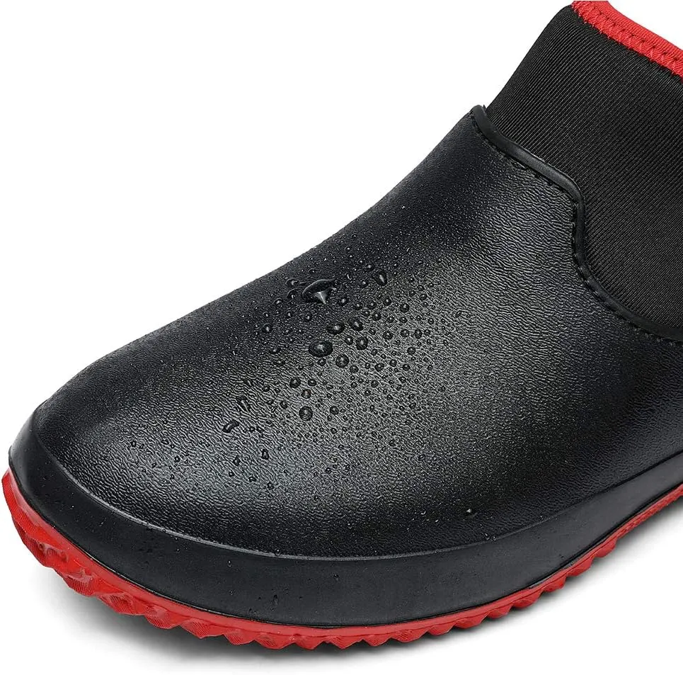 Chef Shoes Kitchen Work Shoes Nurse Shoes Anti-Slip Rain Shoes Outdoor Couple Shoes Waterproof Shoes Mens Gardening Waterproof Rain Boots for People Working in Slippery Working Environments