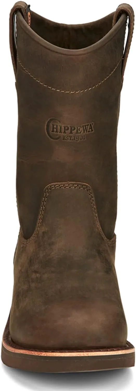 Chippewa Men's Classic 2.0 10" Pull-On Work Boot - Slip-Resistant, Durable Leather Men's Work Boots