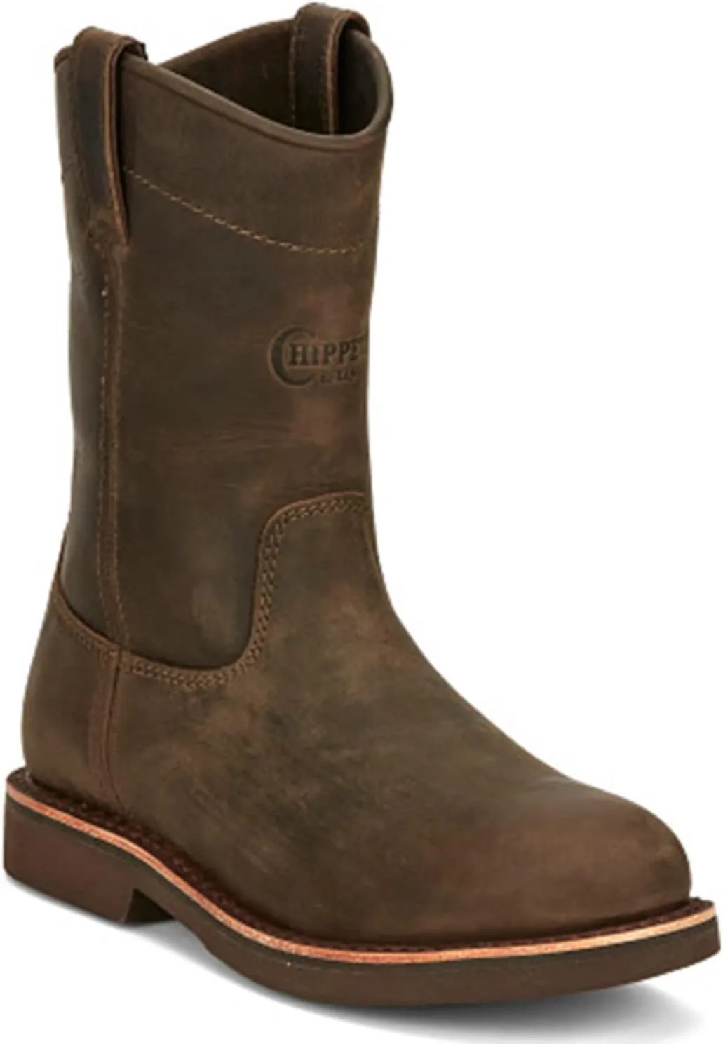 Chippewa Men's Classic 2.0 10" Pull-On Work Boot - Slip-Resistant, Durable Leather Men's Work Boots