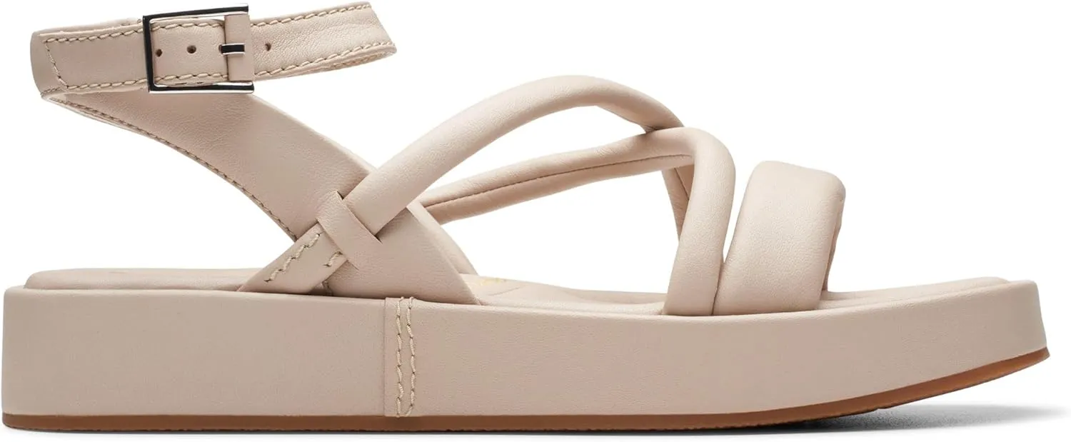 Clarks Womens Alda Cross Leather Sandals