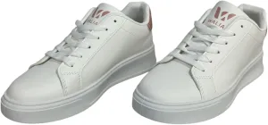 Classic White Sneakers, Low-Top Lace-Up, Platform Sole, Casual Athletic Fashion