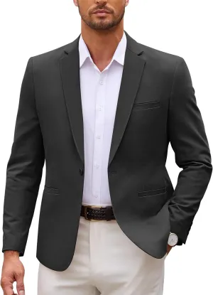 COOFANDY Men's Sports Coat Casual Blazer Slim Fit One Button Cotton Suit Jacket Formal Dress Wear