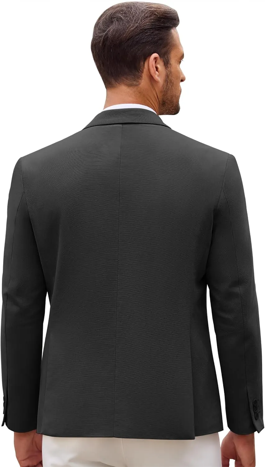 COOFANDY Men's Sports Coat Casual Blazer Slim Fit One Button Cotton Suit Jacket Formal Dress Wear
